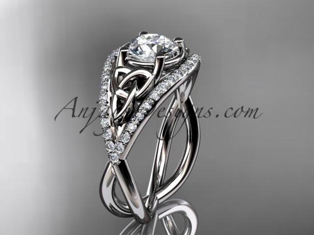 platinum celtic trinity knot engagement ring ,diamond wedding ring CT788 - AnjaysDesigns