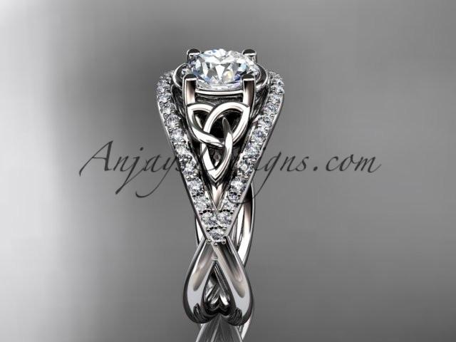 platinum celtic trinity knot engagement ring ,diamond wedding ring CT788 - AnjaysDesigns