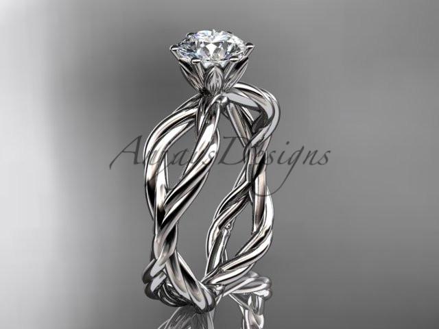 Platinum "Forever One" Moissanite rope engagement ring RP8100