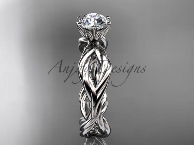 14kt white gold twisted rope engagement ring RP8100