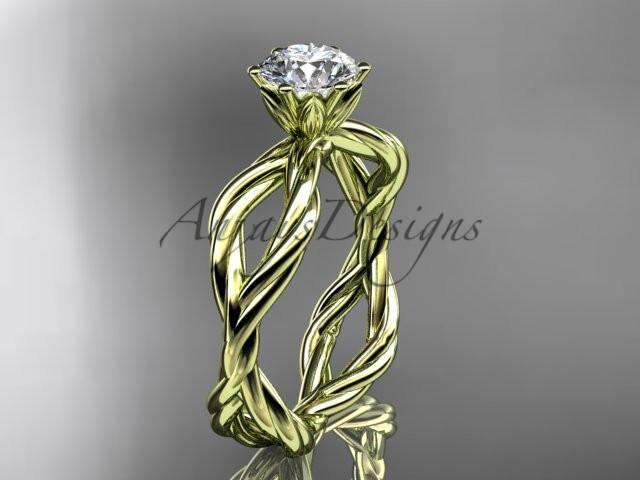 14kt yellow gold twisted rope engagement ring RP8100