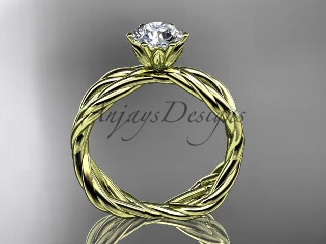 14kt yellow gold twisted rope engagement ring RP8100