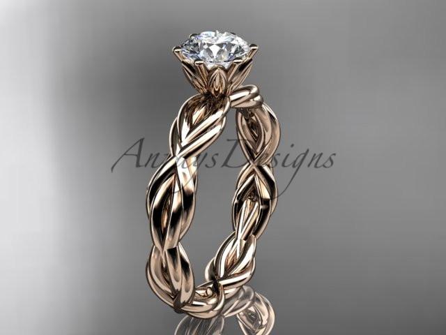 14kt rose gold twisted rope engagement ring RP8101