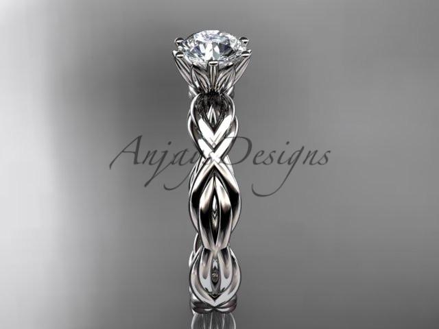 14kt white gold twisted rope engagement ring RP8101