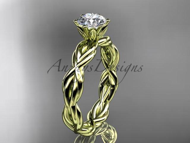 14kt yellow gold twisted rope engagement ring RP8101