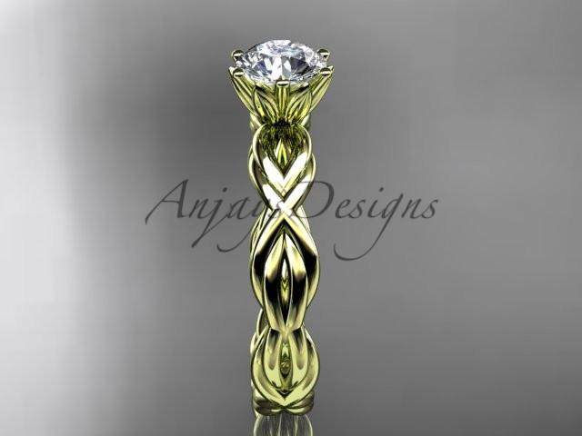 14kt yellow gold twisted rope engagement ring RP8101