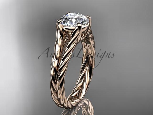 14kt rose gold twisted rope wedding ring RP8108