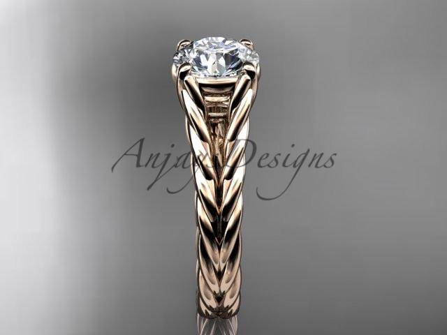 14kt rose gold twisted rope wedding ring RP8108