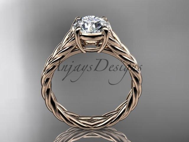 14kt rose gold twisted rope wedding ring RP8108