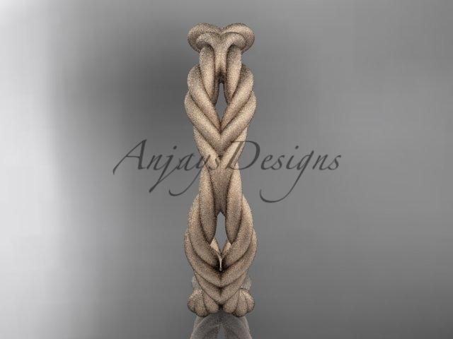 14k rose gold twisted rope matte finish wedding band RP8117G