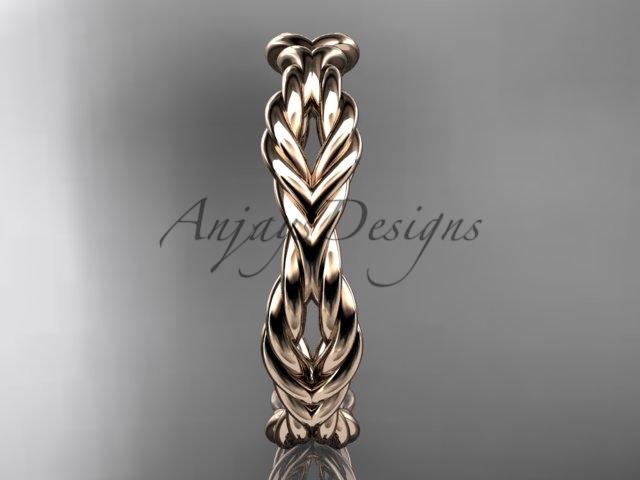 14k rose gold twisted rope wedding band RP8117G