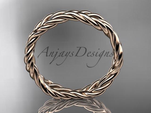 14k rose gold twisted rope wedding band RP8117G
