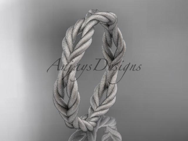 14k white gold twisted rope matte finish wedding band RP8117G