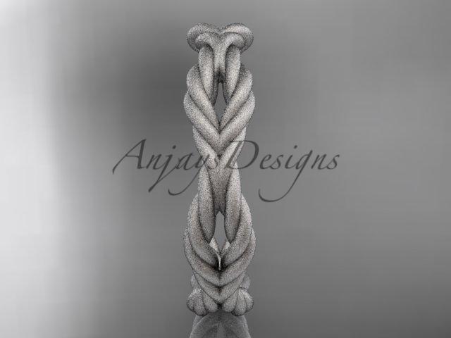 14k white gold twisted rope matte finish wedding band RP8117G