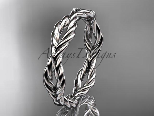 14k white gold twisted rope wedding band RP8117G