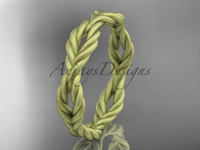 14k yellow gold twisted rope matte finish wedding band RP8117G