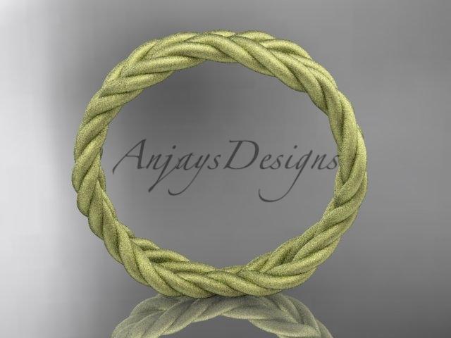14k yellow gold twisted rope matte finish wedding band RP8117G