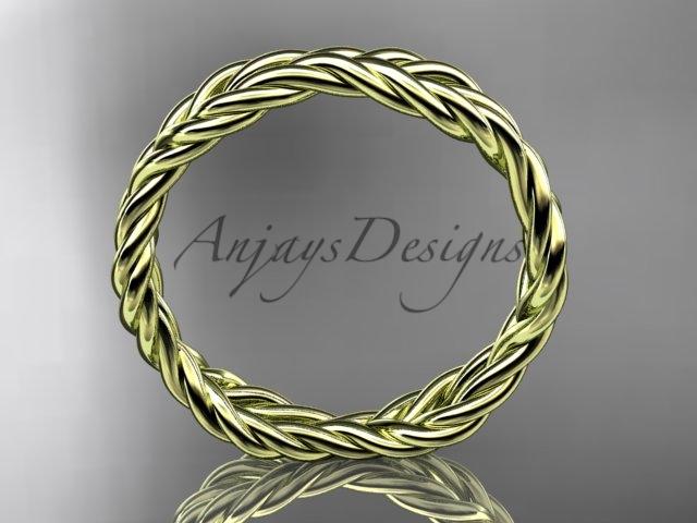 14k yellow gold twisted rope wedding band RP8117G