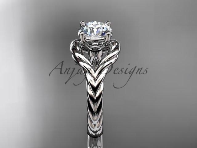 Platinum "Forever One" Moissanite twisted rope engagement ring RP8125