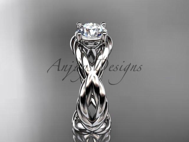 Platinum "Forever One" Moissanite twisted rope engagement ring RP8181
