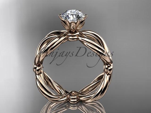 14kt rose gold twisted rope wedding ring RP8192