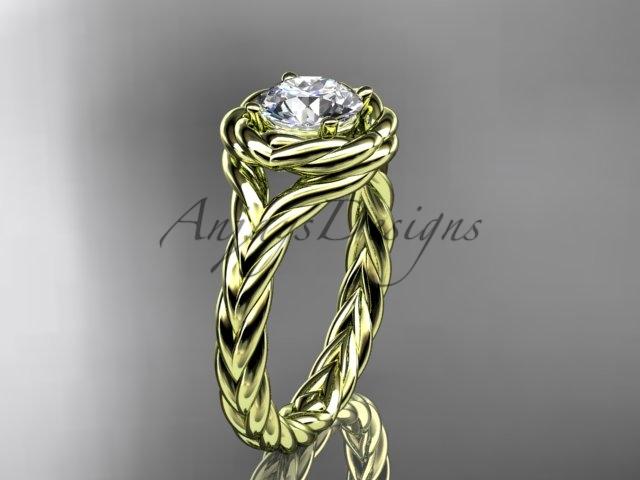 14kt yellow gold twisted rope engagement ring RP8201