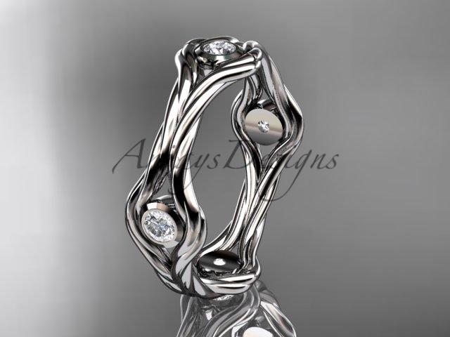 Platinum rope diamond wedding band RP8358B