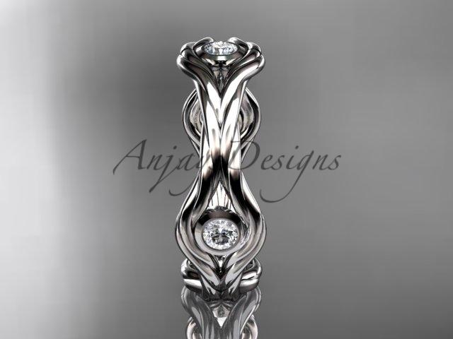 14k white gold rope diamond wedding band RP8358B
