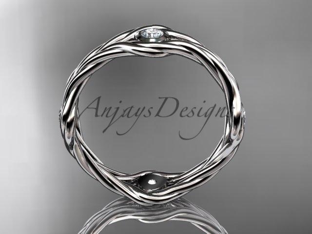 Platinum rope diamond wedding band RP8358B