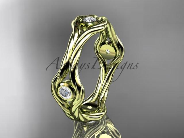 14k yellow gold rope diamond wedding band RP8358B