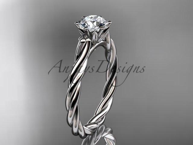 14kt white gold rope engagement ring RP835