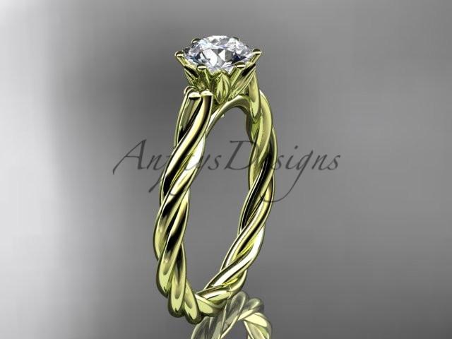 14kt yellow gold rope engagement ring RP835