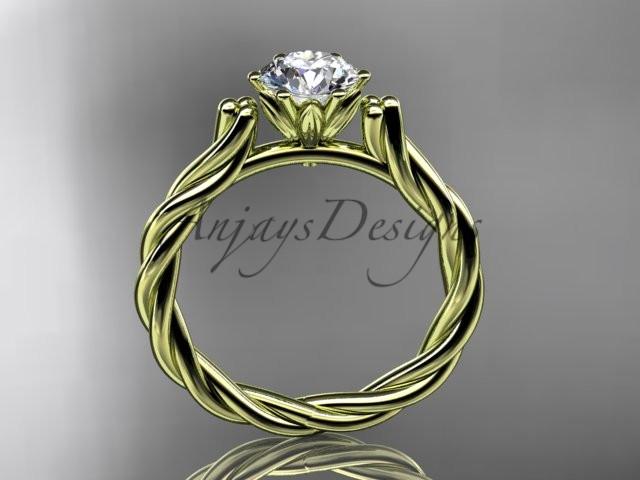 14kt yellow gold rope engagement ring RP835