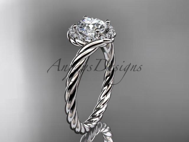 Platinum diamond rope engagement ring RP8379