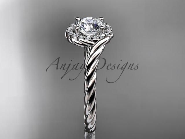 Platinum diamond rope engagement ring RP8379