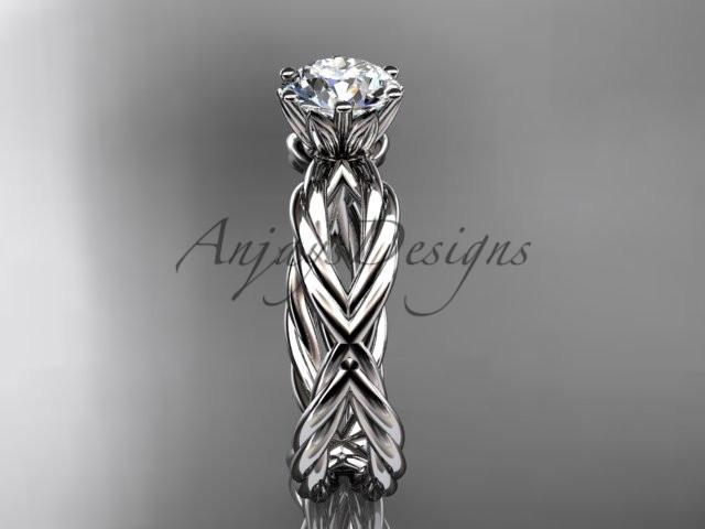 14kt white gold rope engagement ring RP870