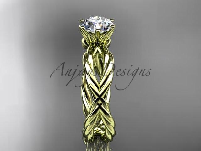 14kt yellow gold rope engagement ring RP870
