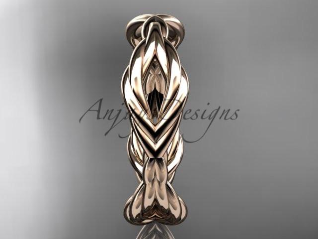 14k rose gold rope wedding band RP898G