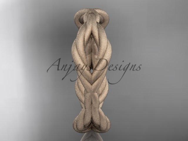 14k rose gold rope matte finish wedding band RP898G