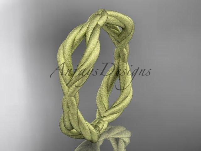 14k yellow gold rope matte finish wedding band RP898G