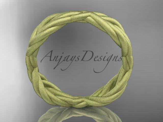 14k yellow gold rope matte finish wedding band RP898G