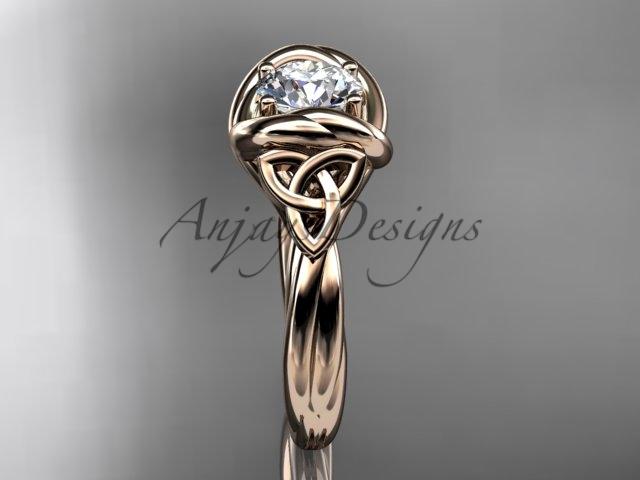 14kt rose gold trinity celtic twisted rope wedding ring RPCT9146