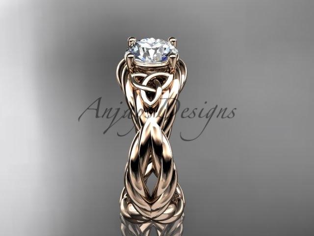 14kt rose gold celtic rope engagement ring RPCT9181