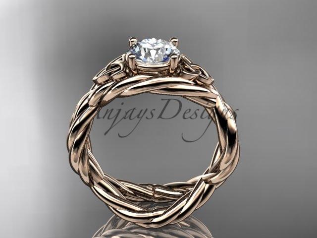 14kt rose gold celtic rope engagement ring RPCT9181