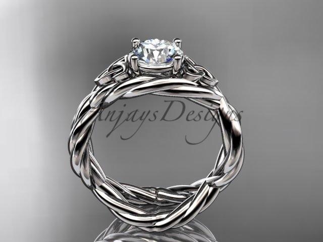 14kt white gold rope celtic forever one moissanite engagement ring RPCT9181