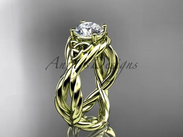 14kt yellow gold rope celtic forever one moissanite engagement ring RPCT9181