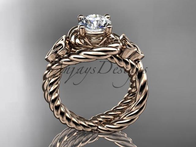 14kt rose gold celtic trinity twisted rope wedding ring RPCT9320