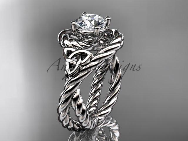14kt white gold celtic trinity twisted rope wedding ring RPCT9320