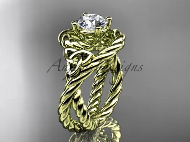 14kt yellow gold celtic trinity twisted rope wedding ring RPCT9320