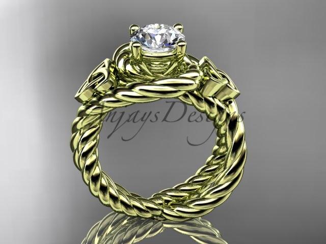 14kt yellow gold celtic trinity twisted rope wedding ring RPCT9320